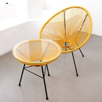 파스텔우드 베란다 카페 야외 라탄 그물 테이블 의자, 블랙