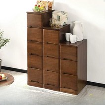 5단 수납장 원목 캐비닛 서랍장 보관함 양말 속옷, 5단 50CM 월넛