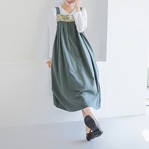 [다래원한복] 생활한복 원피스 양색단 말기 어깨치마(2color)