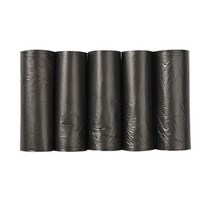 쓰봉 파란 검은 비닐 봉지 50리터 30리터 75리터 10리터 100리터 100pcs 4550cm 두꺼운 대형 색상 분류 플랫 입 쓰레기 봉투 가정용 일회용 5 롤 플라스틱, 5 롤 블랙