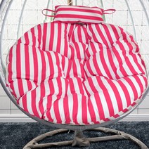 푹신한 바구니 쿠션 스윙체어 베란다 라탄 요람의자 그네 등나무 방석 대형 펜션 의자, 면함유(스몰사이즈 105cm), 분홍색, 1개