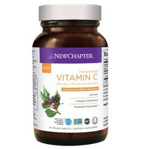 뉴챕터 비타민 C 퍼먼티드 250mg + 홀-푸드 허브 글루텐 프리 비건 타블렛, 30개입, 1개