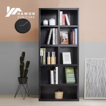 하원가구 플렉스 베이직 5단 840 책장, 블랙