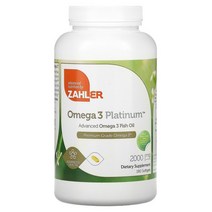 Zahler 잘러 오메가 3 플래티넘 고급 오메가 3 피쉬 오일 1000 mg 소프트젤 180정, 180 개