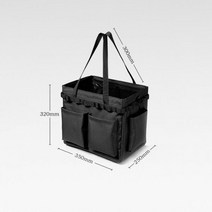 야외 접이식 스토리지 가방 피크닉 캠핑 스토리지 박스 도구 가방 휴대용 주방 용품 식기 야외 장작 가방 캠핑, Black