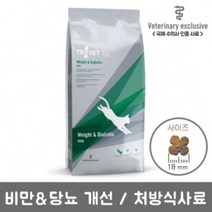 ﻿트로벳 고양이 처방식 사료 애묘용 WRD 비만&당뇨 1.8kg, 5개
