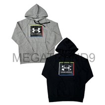 언더아머 UA 라이벌 플리스 그래픽 남성 기모후드티 블랙 그레이(1370349)