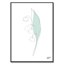 Maylily 차한별 작가 미니멀리즘 원라인 드로잉 모던 감성 해바라기 그림 풍수 인테리어 액자, 포스터만