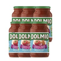 돌미오 토마토 어니언 갈릭 저염 파스타 소스 500g Dolmio Extra Tomato Onion Garlic Salt Reduced, 6팩