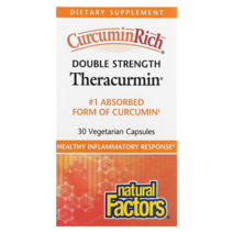 Natural Factors Theracurmin Double Strength 60mg 30 Vegetarian Capsules [1개월분], 60 mg, 6EA, 6개, 30정