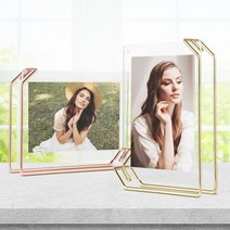 투명아크릴액자 포토카드액자 (중) 인테리어 아기사진 탁상용, 로즈골드 중