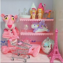 스위머선반 파스텔 귀여운 소품장 피규어 수납 방꾸미기 정리대 소녀 하트 3단 선반 4종, 연분홍