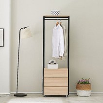 심플라인행거 600 3단 1인가구 서랍장 미니 옷장 수납장 옷걸이wxy709, MMSg_멀바우