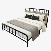철제 침대 프레임 접이식 평상형 호텔식 기숙사 가구, 1500mmx1900mm흰색침대판