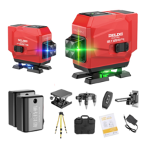 4D 레이저 레벨기 8 12 16 라인 수평계 거리 측정기 레이저줄자 수직 수평 거치대, 9.16라인 그린라이트+배터리2+브라켓+베이스+삼각대