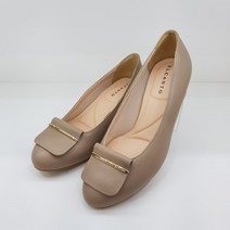 엘칸토 천연 소가죽 쿠션업 여성 발편한 펌프스 정장 구두 베이지 NC이천점 LCWD08U04C