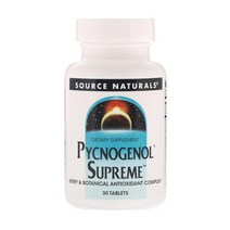 Source Naturals 소스내추럴스 피크노제놀 프랑스 해안송 껍질 추출물 슈프림 30정 퀘르세틴 은행잎 석류 호손베리 호장근뿌리