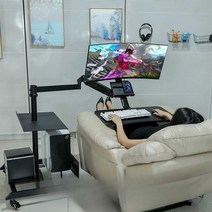 침대 모니터암 이동식 컴퓨터 책상 모니터 받침대, 볼드클래식ㅂ세대듀얼호스트3디스플레이싱글노트북