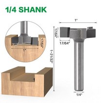 목재 목공용 밀링 커터 커팅 핸들 스트레이트 엣지 슬롯 6mm 생크 1/4 3 톱니 T 라우터 비트 (416167), 6.35mm Shank