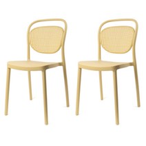 [바버의자] 포블리스 베라체어 라탄 카페 의자 2p, 옐로우