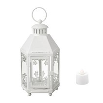 [무료배송]이케아온라인몰 티라이트 미니향초 양초랜턴 향초랜턴+LED양초, 미니양초램프 화이트+LED양초