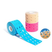 무릎보호대 구멍 Kinesiology 테이프 천공 된 탄성 스포츠 운동 근육 지원 스트레인 상해 통증 완화 5cm x, 04 Skin_01 5CMx5M