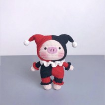 코바늘 인형뜨기 돼지 DIY 취미 할리 토끼 코바늘뜨기 기초 뜨개질, D개