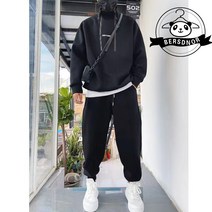 YAPOGI Bersdnor2022추동 남자 트레이닝 세트 반오픈 더블 지퍼 일자팬츠 트레이닝 세트 빅사이즈 츄리닝 남자