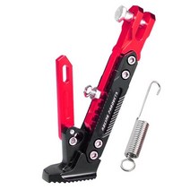 오토바이 킥 스탠드 발 받침대 주차 다리 측면 지지 조절 가능한 범용 혼다 디오 Zx Ruckus Super Cub 1, 03 빨간