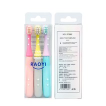 어린이 칫솔 3 조각 2-5 세 버섯 만화 실리콘 브러쉬 헤드 소프트 헤어 칫솔 공장 도매, 3 버섯 칫솔