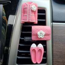 다사가 명품 여성 차량용 석고 방향제 송풍구 클립, 꽃자켓, 베이지, 블랑쉬