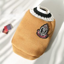 고양이 겨울 옷레트로 대학 스타일 애완 동물 고양이 조끼 스웨터 가을과 겨울 옷 개 벨벳 따뜻한 새끼, 04 Khaki_04 L