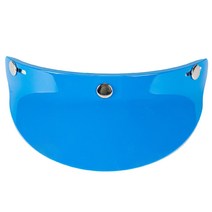 Ursmart 대부분의 오픈 페이스 하프 페이스 또는 빈티지 헬멧 15cm x 5cm에 대한 빈티지 3-스냅 오토바이 헬멧 바이저 피크, 15cm x 5cm, PC, 진한 파란색