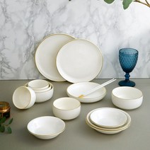 국산도자기 로얄애덜리 골드라인 2인 그릇 세트 12P 신혼부부 그릇 선물