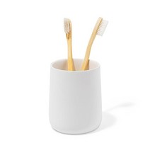 Yew Design 욕실용 매트 블랙 칫솔 홀더 치약 및 컵 USA 미국, White Classic