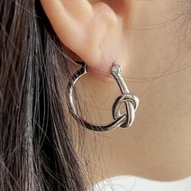 925은 여성 원터치 링 귀걸이 D 이니셜 유니크 데일리
