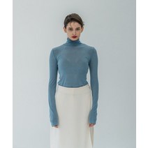 [빠른출고]320쇼룸 320SHOWROOM Wool tencel Regular fit Turtle neck Tshirts Blue