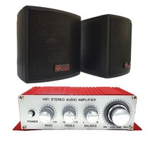 VT-A10 벨톤 블루투스 미니 앰프 스피커 세트 카페 매장 업소용 벽걸이 사무실, 블루, 시거잭형