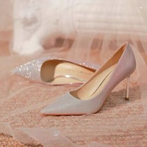 빅사이즈웨딩슈즈 편한웨딩슈즈 촬영용 웨딩구두 스틸레토 숙녀 하이힐 패션 지적 신발 여성 야외 트렌드 폭발 모델 연회 결혼식 하이힐 여성