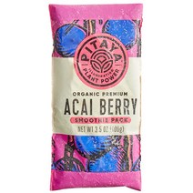 Pitaya Foods Unsweetened Acai Berry Smoothie 피타야 아사이 베리 스무디 믹스 3.5oz(100g) 60팩