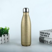 로고 사용자 정의 보온병 병 이중 벽 절연 진공 플라스크 스테인레스 스틸 물병 스포츠 보온병 컵 열전대, 로고 없음, 금