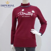 임페리얼 골프웨어 여성 20FW 겨울 최대할인 고급 울혼방 여성스러운 밍크 폼폼이 장식 반하이넥 긴기장 니트 스웨터 BCP0A2402 (임페리얼 부천 뉴코아)