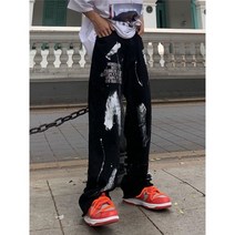 여성용 얇은 블랙 펑크 카고 바지 얼짱 한국 스웨트 팬츠 배기 고딕 바지 여름/가을 힙합 하라주쿠 바지 여성용