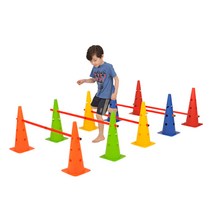 키더스 허들콘 시스템 48cm 낱개 칼라콘 라바콘 축구 연습용, 그린, 1개