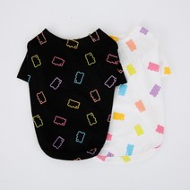 펫디자인 젤리곰티셔츠 2colors 강아지옷 강아지티셔츠, 블랙