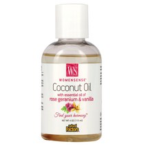 내추럴 팩터스 WomenSense 로즈제라늄 에센셜 오일 및 바닐라 함유 코코넛오일 115ml(4oz)옵션확인필수, 115ml