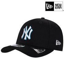 뉴에라 공용 뉴욕 양키스 네온 팝 아웃라인 950 스트레치 스냅 볼캡 블랙블루 60112602, 60112602_블랙블루, ML