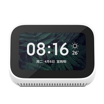 Xiaomi AI 터치 스크린 스피커 블루투스 5.0 3.97 인치 디지털 디스플레이 알람 시계 스마트 Mi 대 한 WiFi, 01 white
