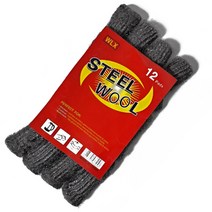 한눈알 스틸 울 0000 수세미 철솜 패드 1봉지 12개