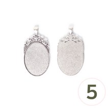 파스텔크래프트 레진아트용*팬던트*타원형* 3x6cm(5개입)